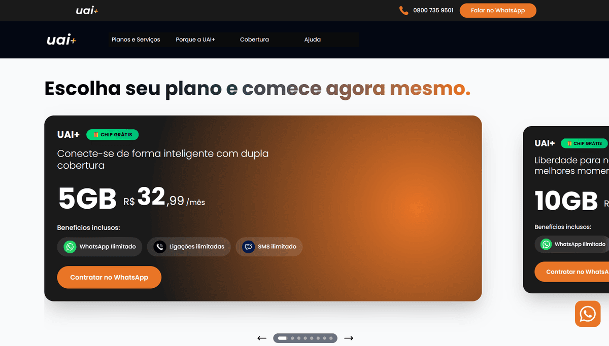 Foto site da UAI+ Operadora